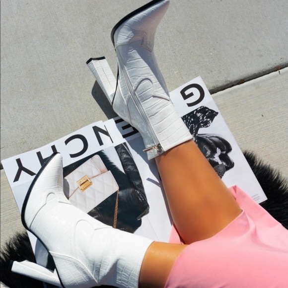 White Ankle Boots - Picture 2 of 4